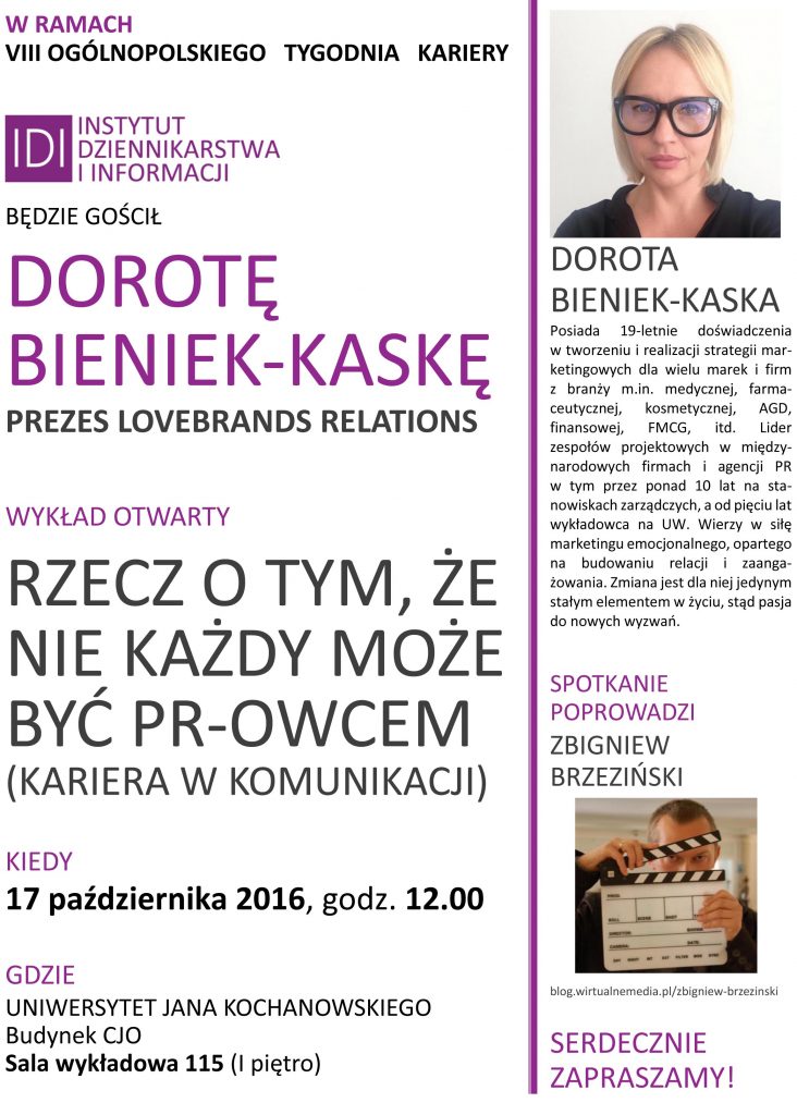 Bieniek-Kaska-plakat-732x1024 Rzecz o tym, że nie każdy może być PR-owcem 